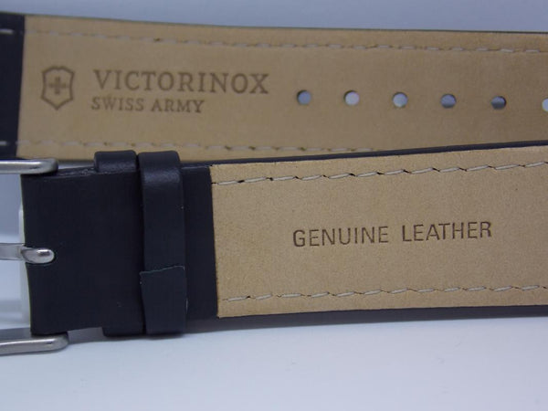 Swiss Army Watchband Infantry 22mm Dress Leather Black Strap Outline Stitched