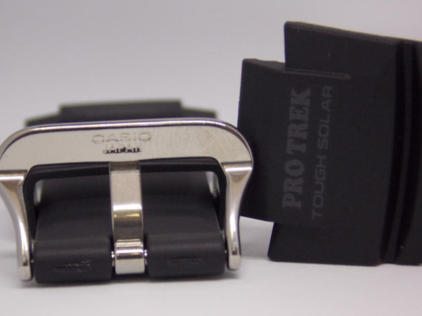 Casio Watchband PRG-270 Black Resin Strap. Protrek Tough Solar Watchband.