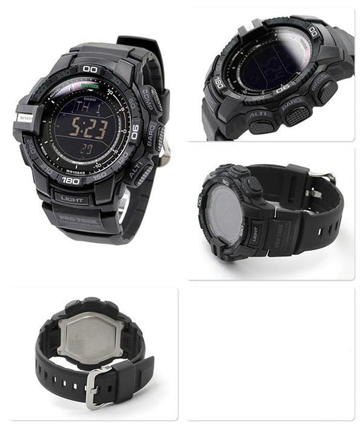 Casio Watchband PRG-270 Black Resin Strap. Protrek Tough Solar Watchband.