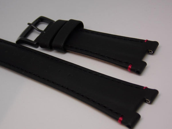 Citizen watchband AW1135 -01E. Original Black Leather  w/ Logo Buckle