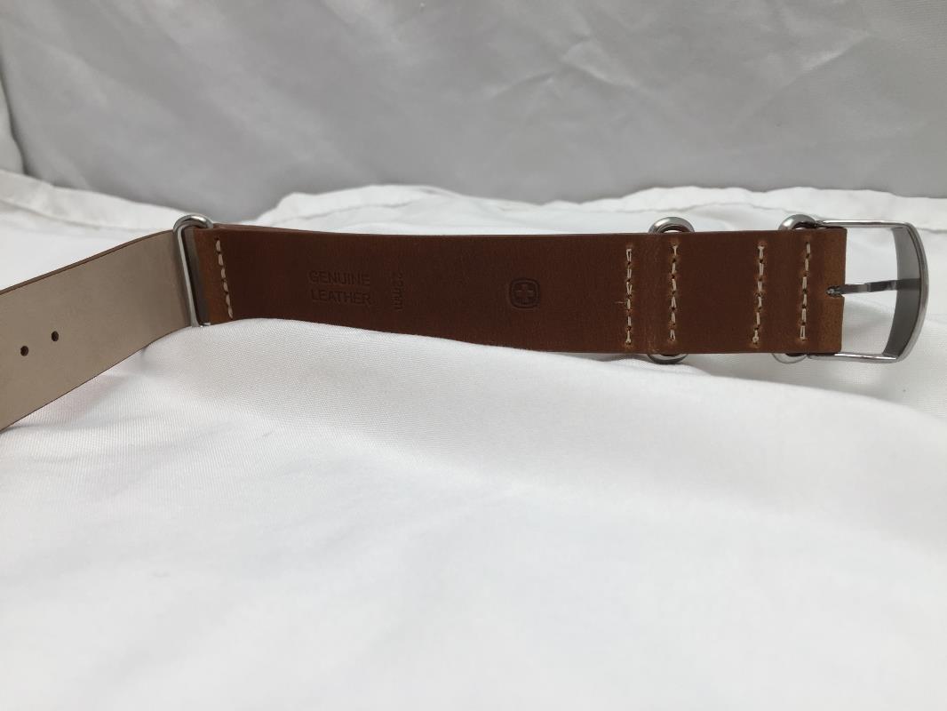Wenger watchband 22mm Brown One Piece Wrap Around Leather for 01.1041.13