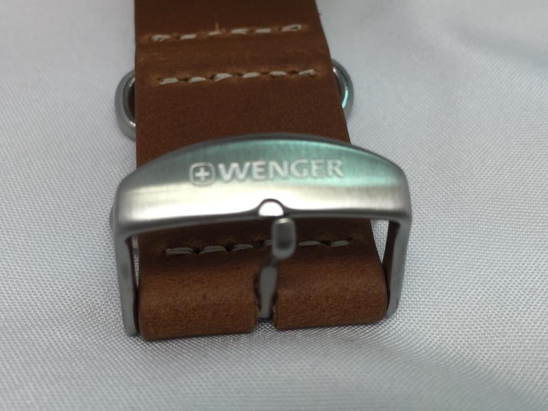 Wenger watchband 22mm Brown One Piece Wrap Around Leather for 01.1041.13