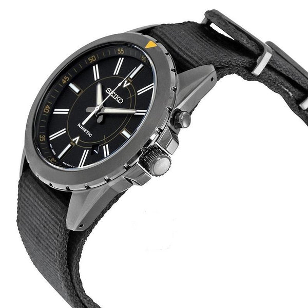 Seiko Original WatchBand SKA705. 22mm One Pc Wrap Around Nylon Blk Steel Keepers