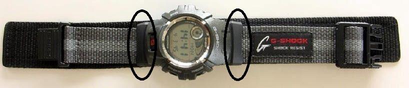 Casio Watch Parts G-2900 Loop Thru Lugs. Pair w/Spring Bars Black