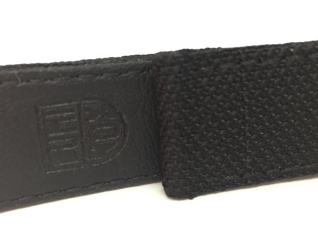 Luminox Watchband F-117 Leather. Black Nylon Weave Capped Topside. Leather Under
