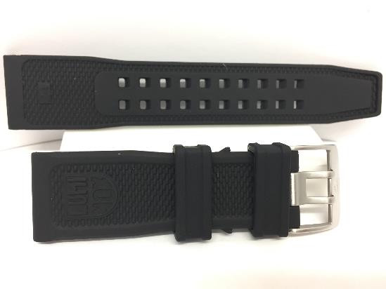 Luminox Watchband 3500. Original Black Rubber 24mm.Double Tang Logo Buckle