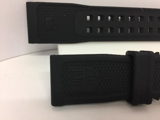 Luminox Watchband 3500. Original Black Rubber 24mm.Double Tang Logo Buckle