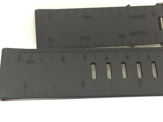 Luminox Watchband FP8830.Original 24mm Blk Rubber .Ruler Embossed on Band.