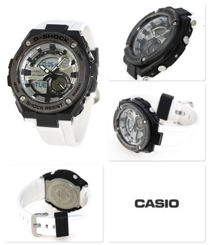 Casio watchband GST-210 -B7 White Rubber .G-Shock Watchband.
