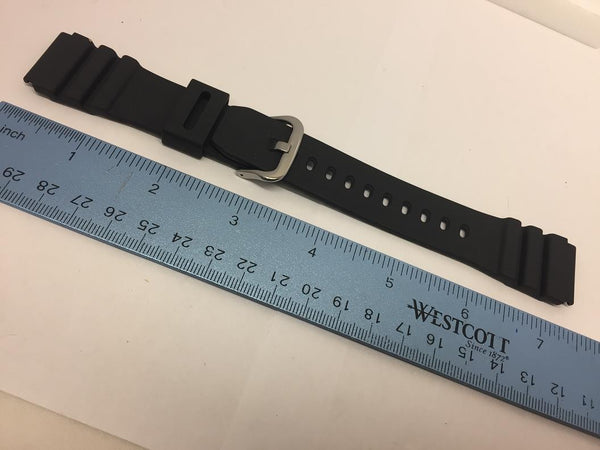 Casio watchband MDV-106.Black Resin 22mm Original Divers Style  w/Pins