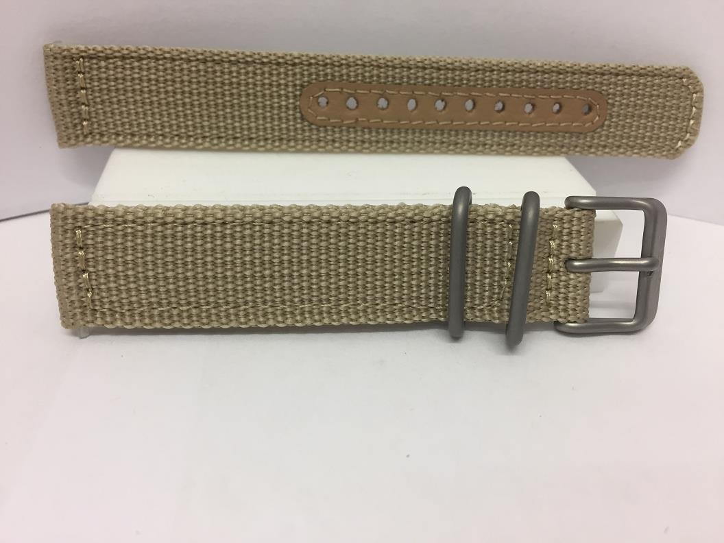 Seiko Watchband SNK803 18mm Military Khaki Fabric Washable w/Steel Hardwre
