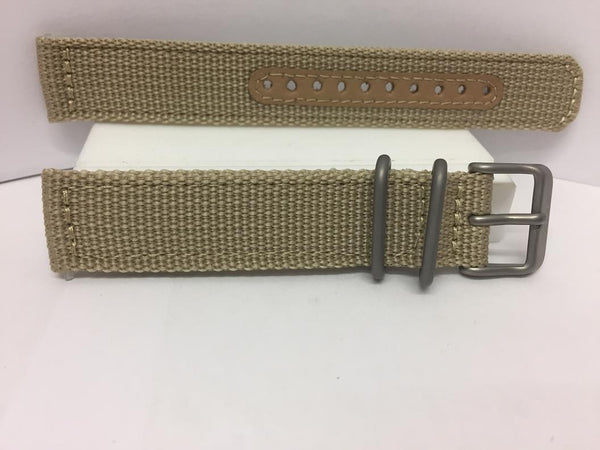 Seiko Watchband SNK803 18mm Military Khaki Fabric Washable Strap w/Steel Hardwre