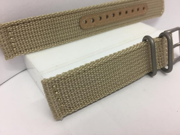 Seiko Watchband SNK803 18mm Military Khaki Fabric Washable Strap w/Steel Hardwre