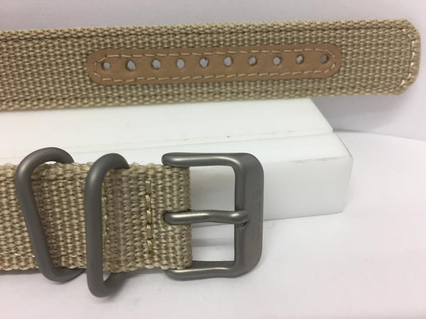 Seiko Watchband SNK803 18mm Military Khaki Fabric Washable Strap w/Steel Hardwre
