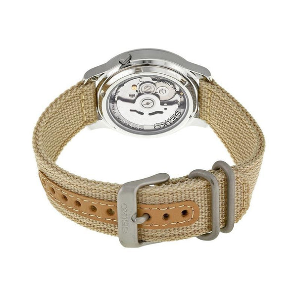 Seiko Watchband SNK803 18mm Military Khaki Fabric Washable Strap w/Steel Hardwre