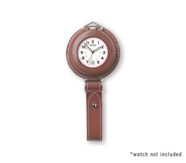 Swiss Army Pocket Watch FOB. Belt Attaching All Leather Pocket Watch Case w/Logo