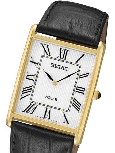 Seiko Solar Watch Mens SUP880. 6.5mm Thin Tank Style.22mm .28mm Case Length