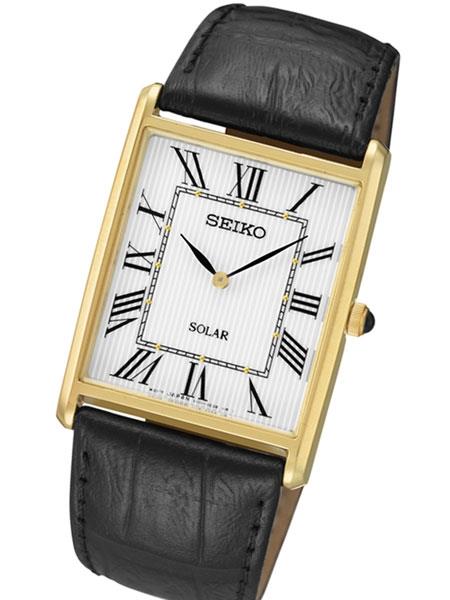 Seiko Solar Watch Mens SUP880. 6.5mm Thin Tank Style.22mm .28mm Case Length
