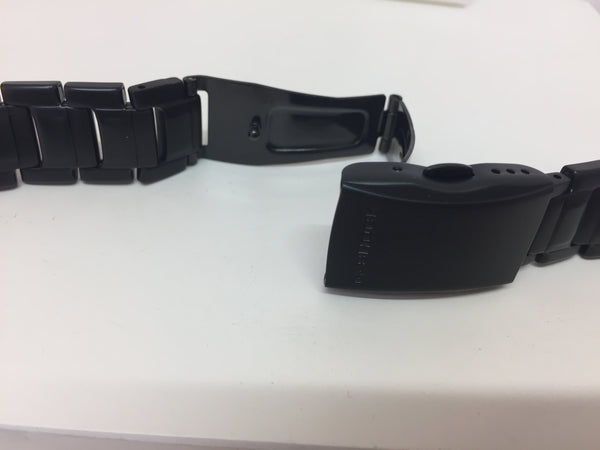 Casio Watchband/Bracelet G-501,G-800,GW-810,S-112L.Blk PVD Steel.Push But Deploy