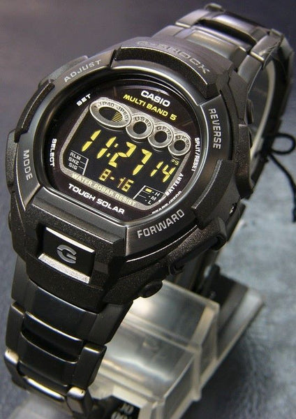 Casio Watchband/Bracelet G-501,G-800,GW-810,S-112L.Blk PVD Steel.Push But Deploy