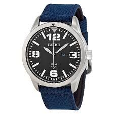 Seiko Watchband SNE329P 22mm Blue Fabric/Leather w/Steel Buckle. LOBH B 22