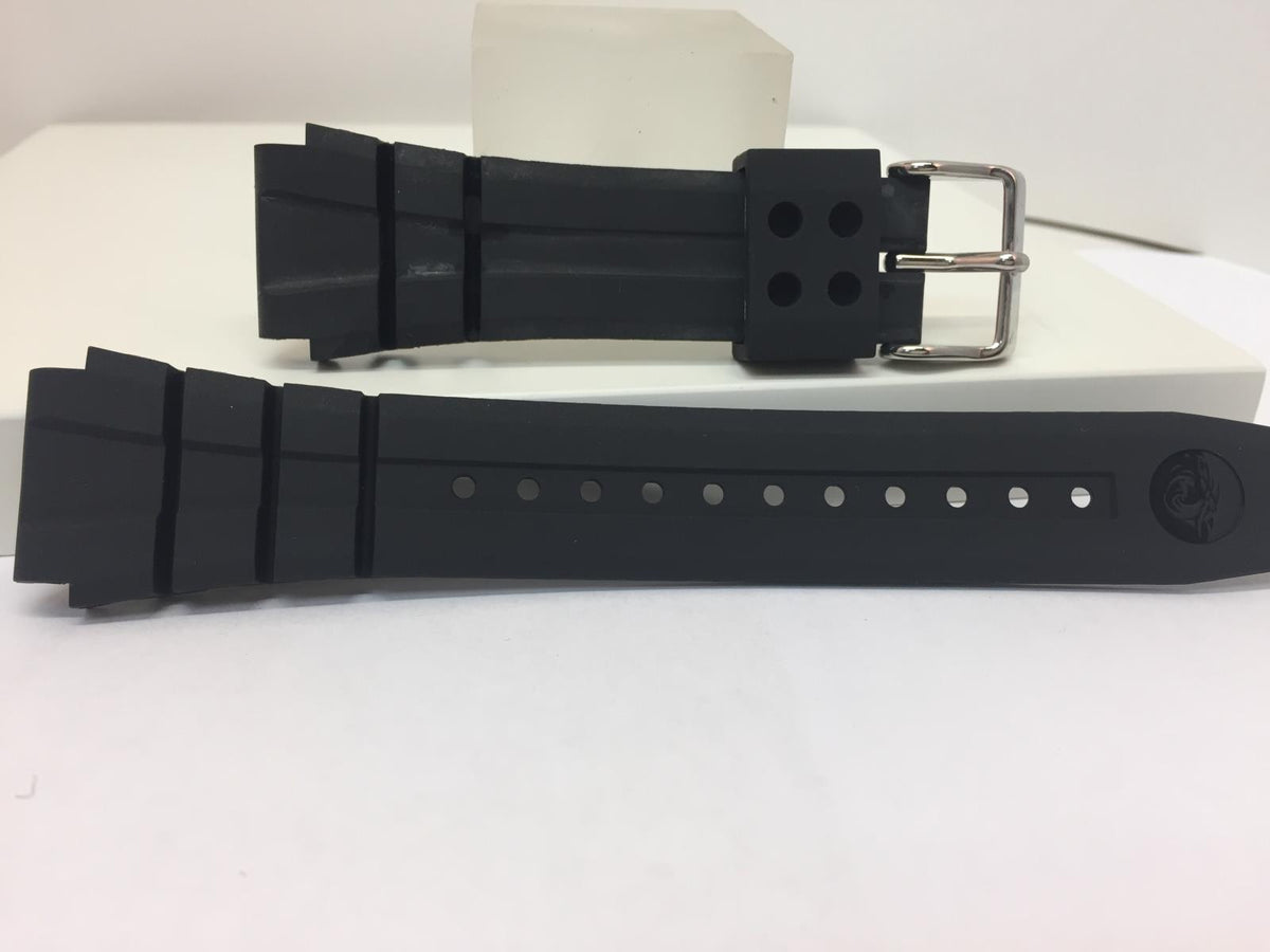 Seiko Watchband SKX6309 22mm X 27mm Black Rubber Divers Style Steel Buckle