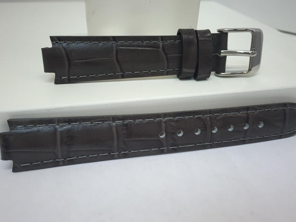 Pulsar WatchBand PJ2015 Ladies Dark Gray Leather  8mm Wide 16mm at Shoulder