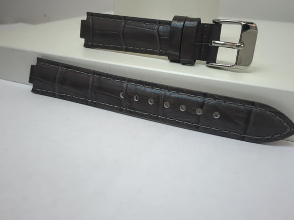 Pulsar WatchBand PJ2015 Ladies Dark Gray Leather  8mm Wide 16mm at Shoulder