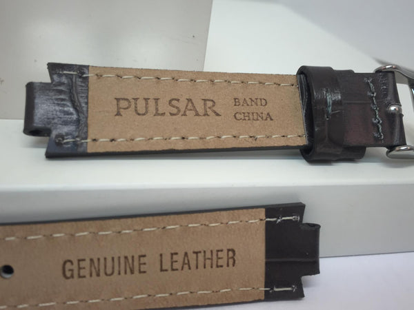Pulsar WatchBand PJ2015 Ladies Dark Gray Leather  8mm Wide 16mm at Shoulder