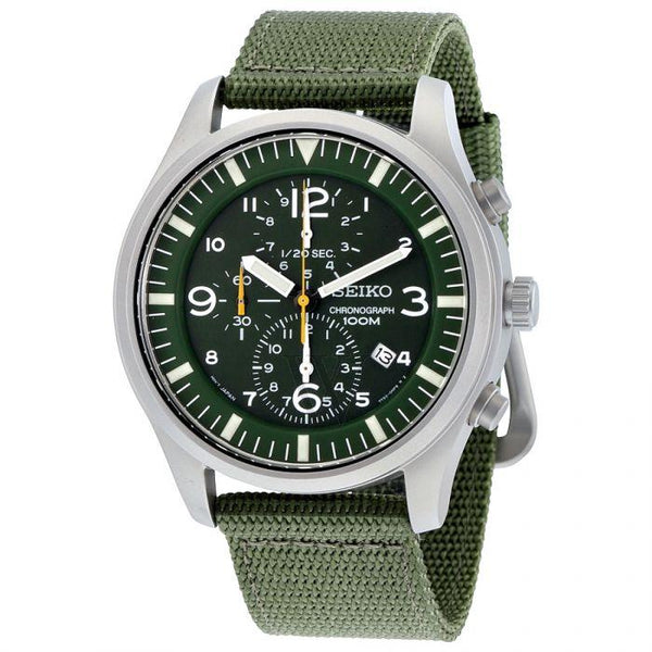 Seiko Watchband SNAD27 22mm Military Green Waterproof Fabric w/Leather Eyelets.