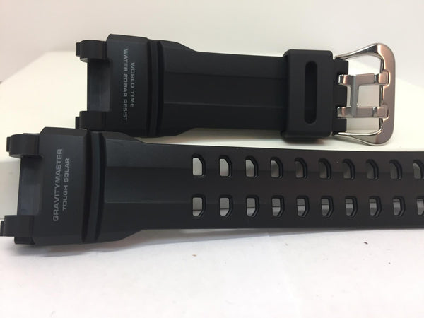 Casio Watchband GRB-100 1A3. Gravity Master Black Resin . Gray Backside