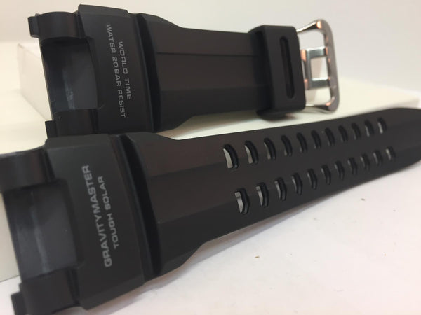 Casio Watchband GRB-100 1A3. Gravity Master Black Resin . Gray Backside