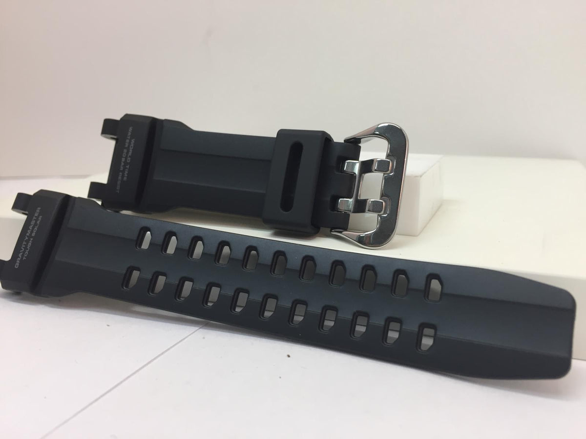 Casio Watchband GR-B100 GRB-100 1A3. Gravity Master Black Resin Strap.Gray