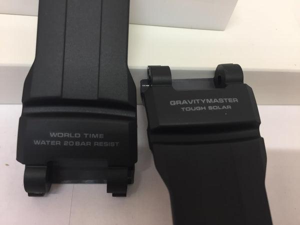 Casio Watchband GRB-100 1A3. Gravity Master Black Resin . Gray Backside