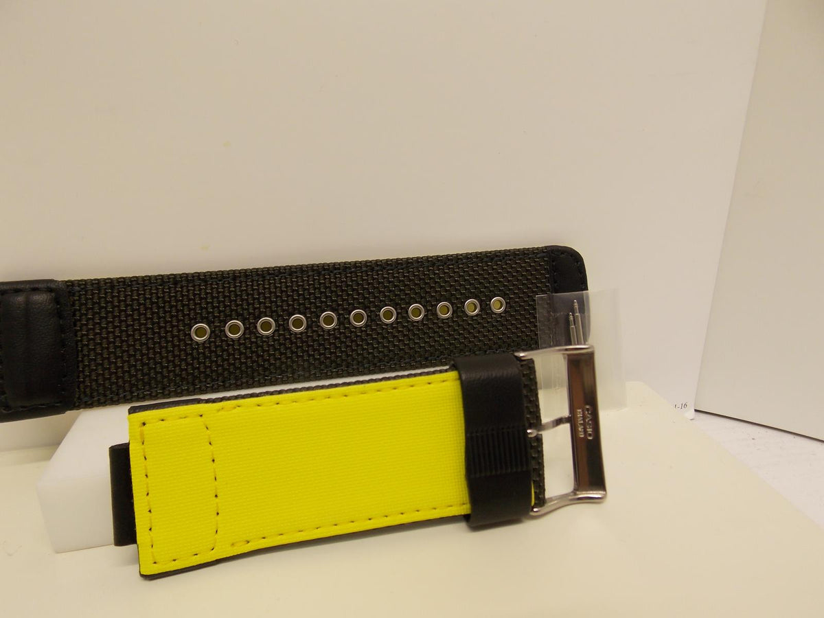 Casio Watchband Black Mesh/Leather/Yellow Back 16mm (30mm Shoulder) G-7900 MS-3