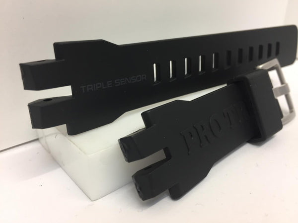 Casio Watchband PRW-6000 Original Black Rubber Triple Sensor Strap.