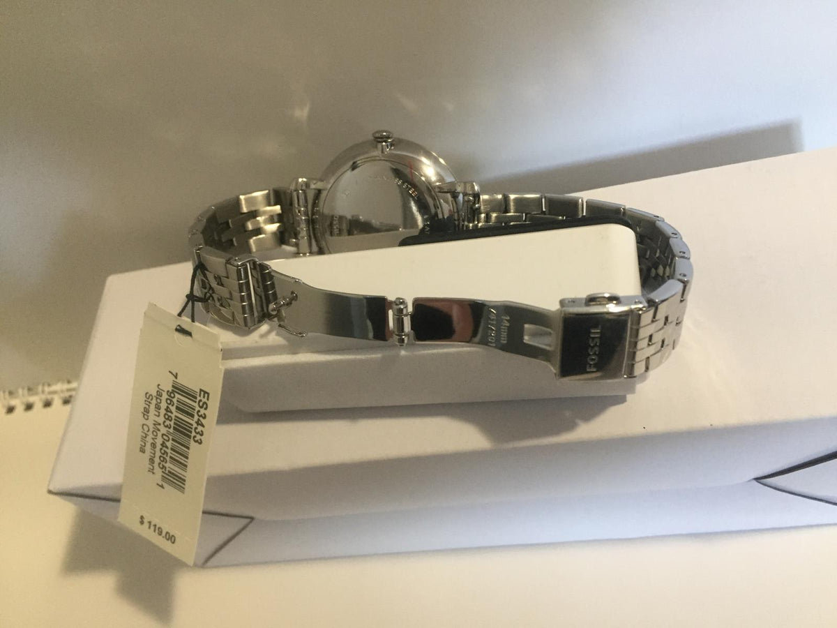 Fossil Jacqueline Silver Dial Stainless Steel Ladies Watch ES3433