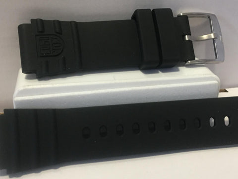 Luminox Watchband Sea Turtle Series 0300. 19MM Black Resin Mens Logo Strap