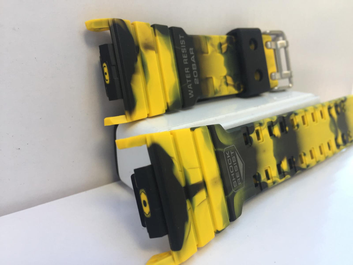 Casio Watchband G-5500 JC-9 Camouflage Blended Yellow/Black. Each Band is Unique