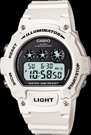 Casio Watchband W-214 Glossy White Original Strap for W-214HC-7A