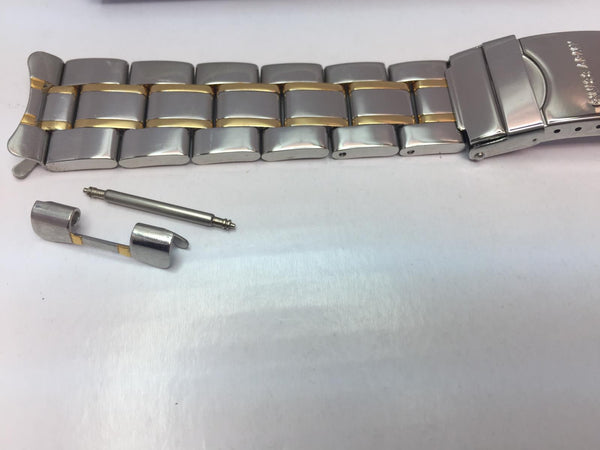 Swiss Army Watchband Mod 20000 Officers Men's Bracelet Two Tone 19mm curved end