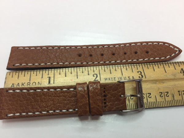 Swiss Army Original Watchband Women's 15mm Brown w/ Logo Buckle,Outline Stitched