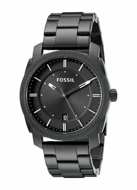 Fossil FS4775 Machine Three Hand Stainless Steel Watch Black