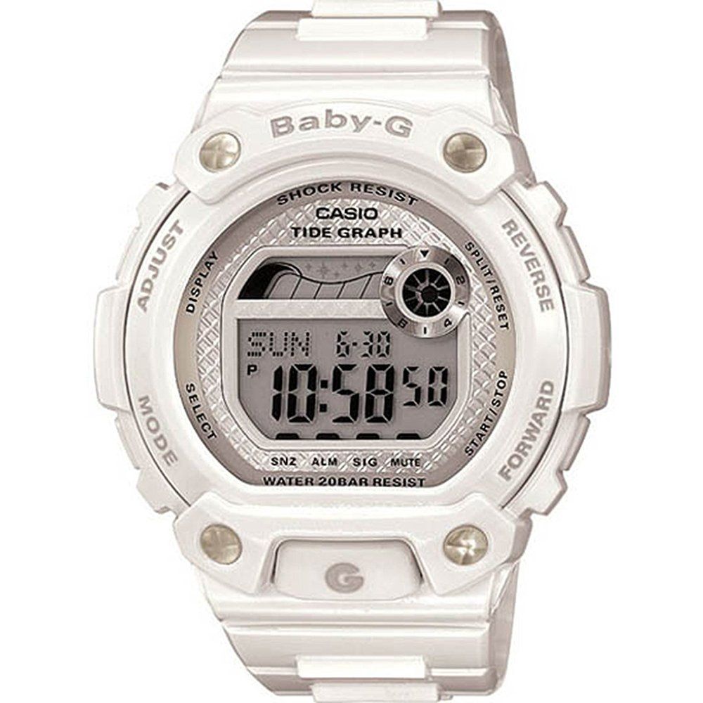Casio Watchband BGD-120 -7, BLX-100-7 Original Baby-G Shiny White Strap