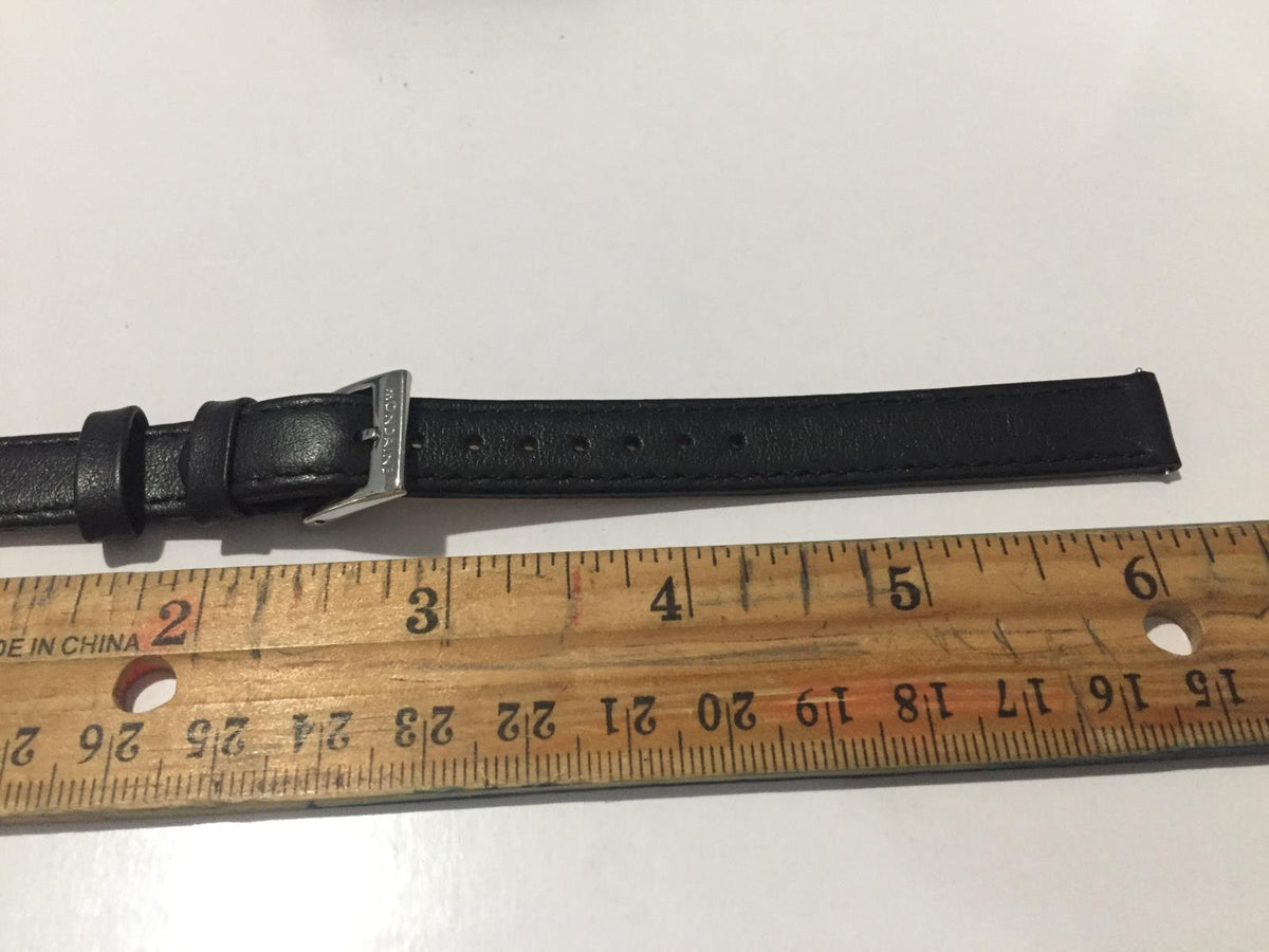 Mondaine Swiss Railways WatchBand FE3112 20Q.2. 12mm Blk Leather Strap w/EZ Pins