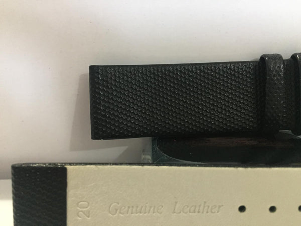Citizen Watchband Original 20mm Black Leather Strap Capped w/Textured Nylon