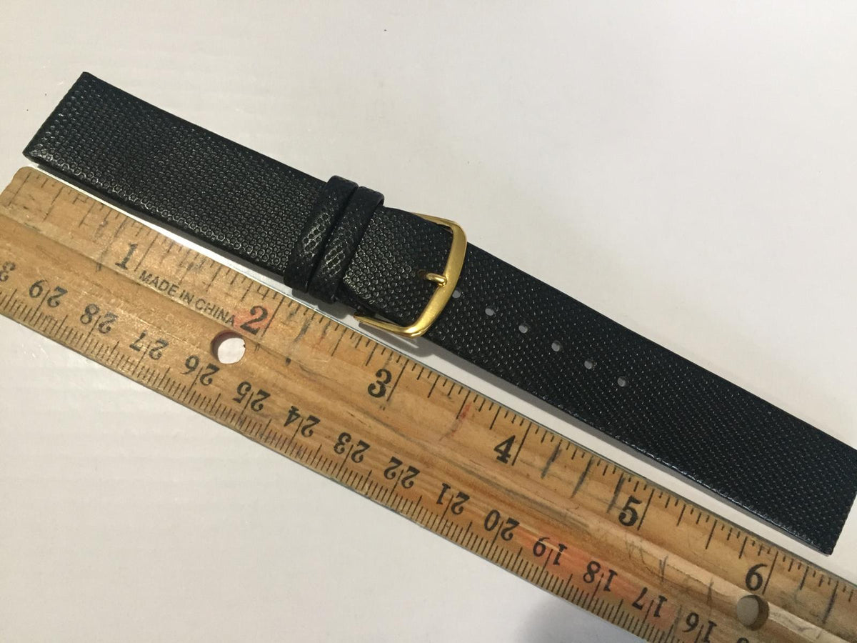 Citizen Watchband Original 20mm Black Leather Strap Capped w/Textured Nylon