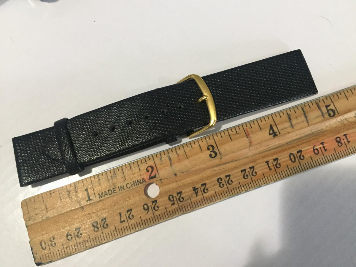 Citizen Watchband Original 20mm Black Leather Strap Capped w/Textured Nylon