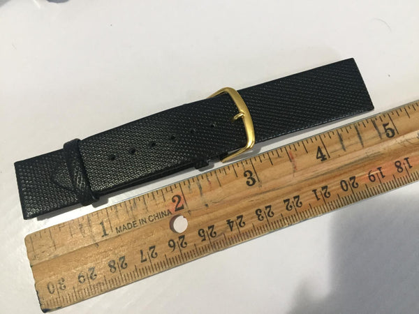 Citizen Watchband Original 20mm Black Leather Strap Capped w/Textured Nylon