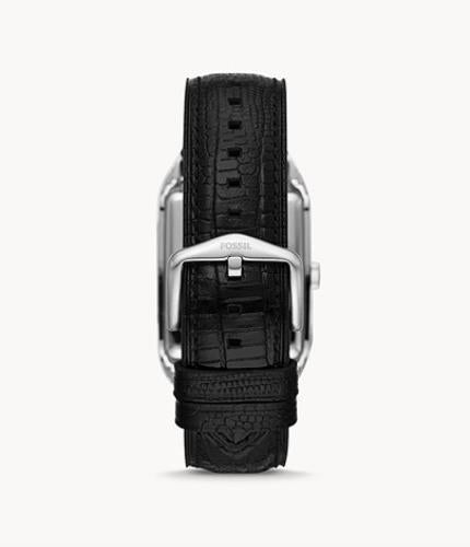 Fossil "Architect" FS5803 Mens Traditional Rectangular Black Dial Steel Watch